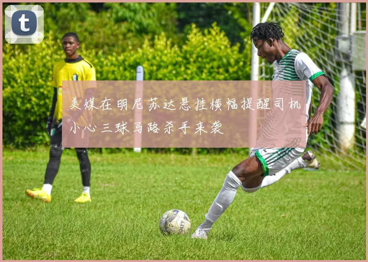美媒在明尼苏达悬挂横幅提醒司机小心三球马路杀手来袭